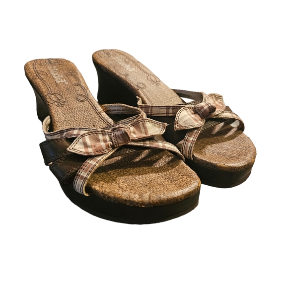 Mudd Vintage Women's Platform Brown Sandals Size 9.5 - Picture 6 of 9